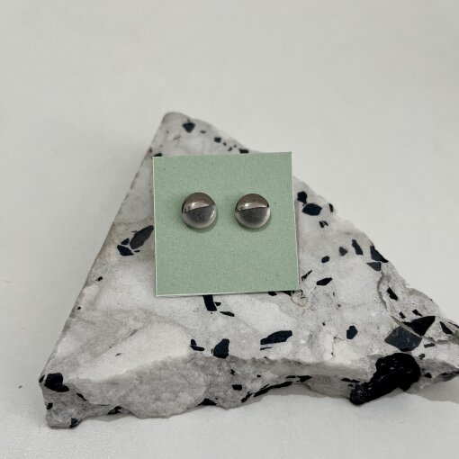 porcelánové náušnice kulaté šedé